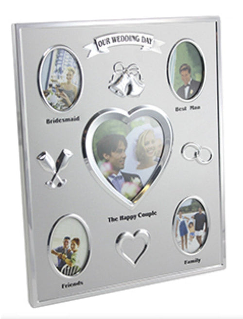 our wedding day silver colour photo frame 5 spaces for pictures