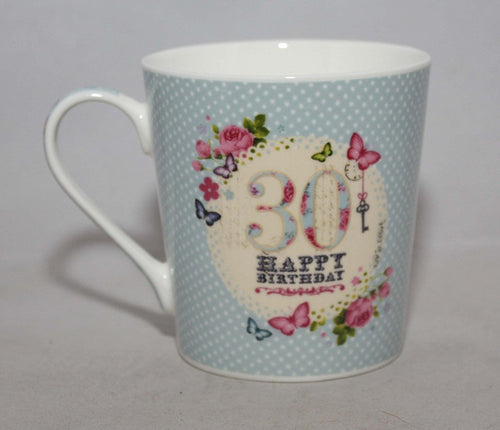 Bellissima Happy Birthday 30 Butterfly China Gift Mug