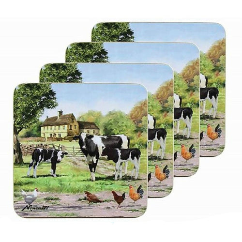 Macneil Studios Cow and Calves Farmyard Set of 4 Coasters or Drink Mats
