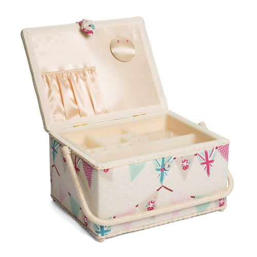 Hobby Gift HGL/234 | Bunting Print Large Sewing Basket | 24x31½x19½cm