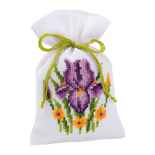 Vervaco "Iris" Pot-Pourri Bag Counted Cross Stitch Kit, 100 Percent Cotton, Multi-Colour