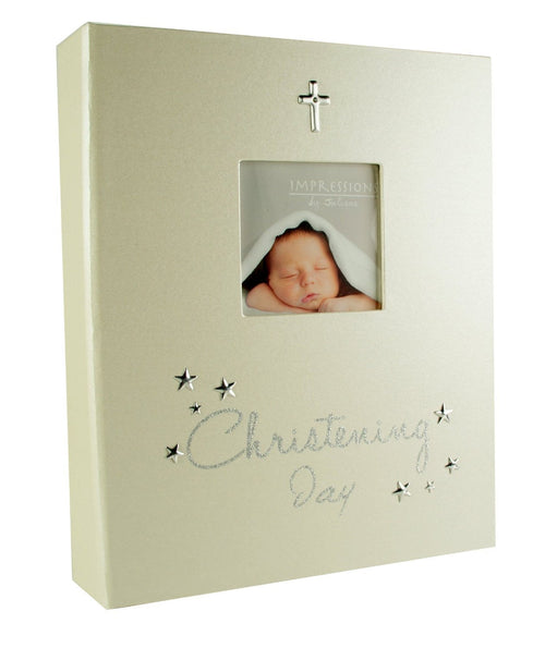 Christening Day Photo Album with Silver Cross