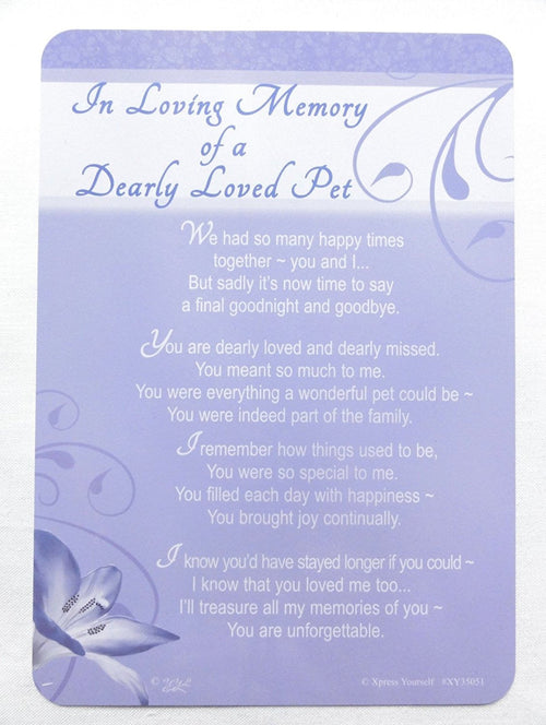 Grave Card - In Loving Memory Of A Dearly Loved Pet