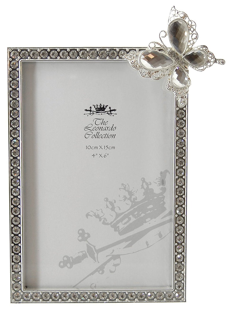diamante butterfly photo frame 4"x 6"