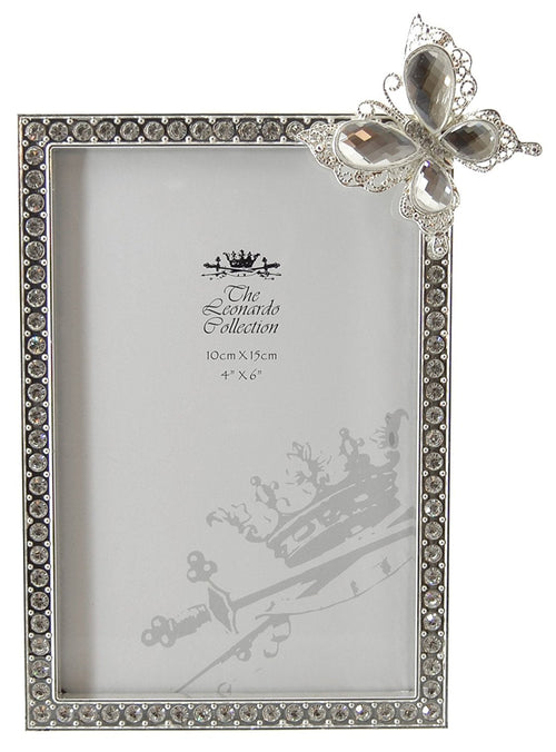 diamante butterfly photo frame 4"x 6"