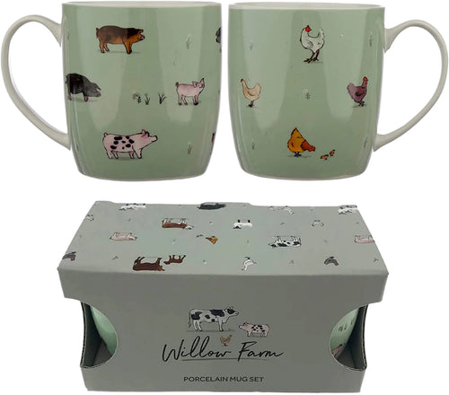 Puckator Willow Farm Set of 2 Porcelain Mugs