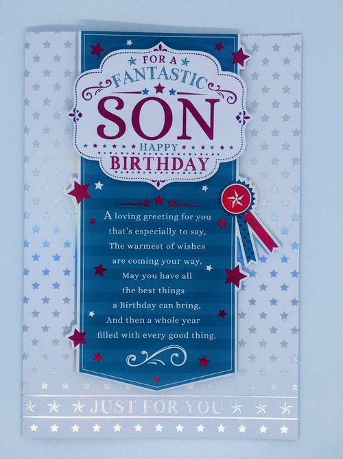 Special Son on Your Birthday Prestige Keepsake Boxed Cards