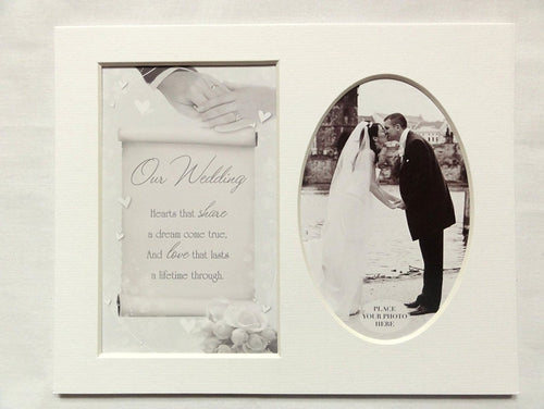 10 x 8 Sentiment Photo Mount Our Wedding Message