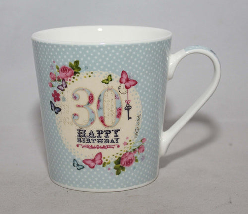 Bellissima Happy Birthday 30 Butterfly China Gift Mug