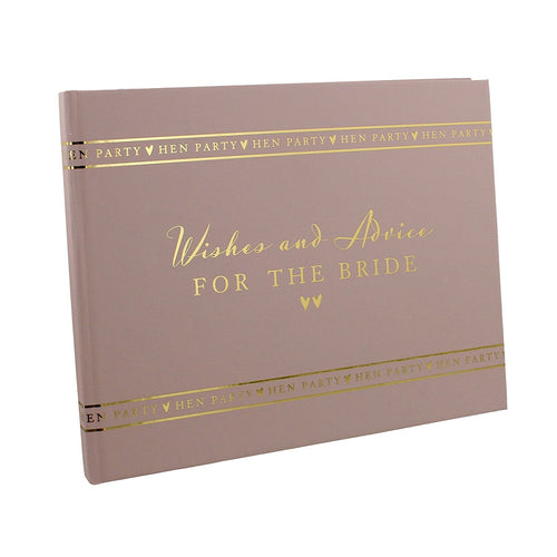 HEN PARTY Wishes & Advice For The Bride Pink Guest Book