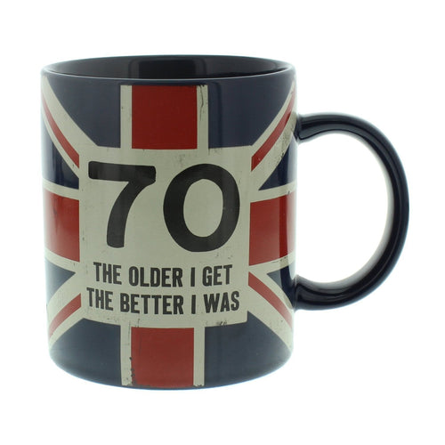 UNION JACK BIRTHDAY GIFT - MUG 70th BIRTHDAY HM807 - BRAND NEW AND BOXED