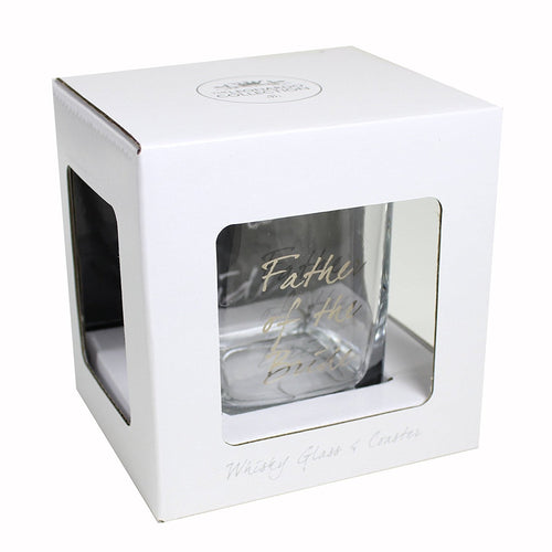 Wedding FATHER of the Bride Whisky Glass & Coaster Thank You Gift LP