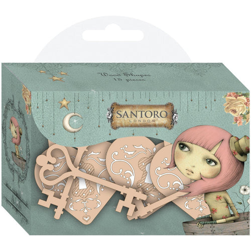 Santoro Mirabelle Wooden Shapes, Set of 18, Multi-Colour