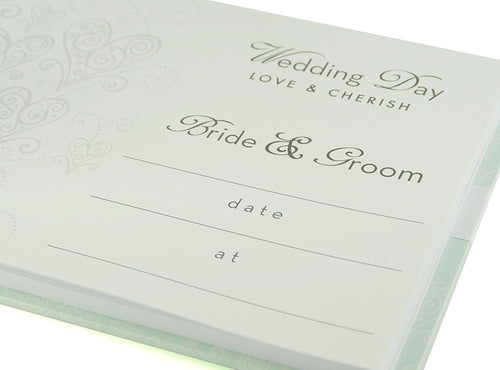 Love & Cherish Pearlised Paperwrap Guest Book Wedding Gift