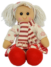 DF, A Beautiful Rag Doll dressed for Winter in a snowflake jumper & scarf, 40 cm h