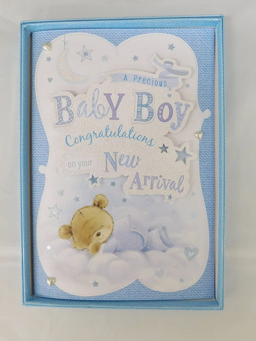Prestige Cards - Birth Baby Boy - Son - Large Boxed Card - 40989