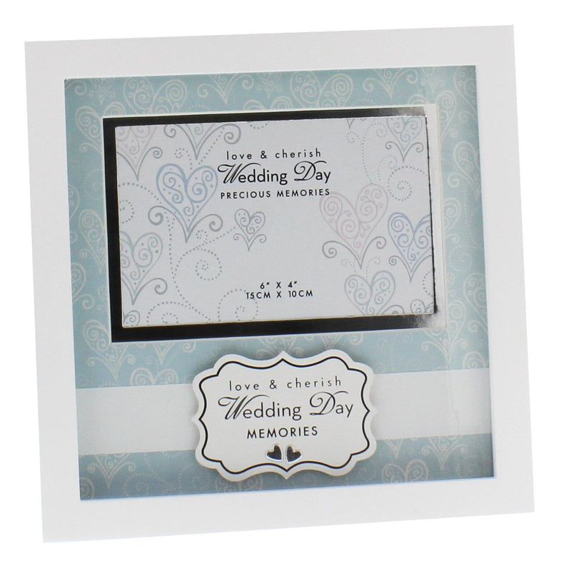 Love & Cherish White MDF Frame 6" x 4" Wedding Day