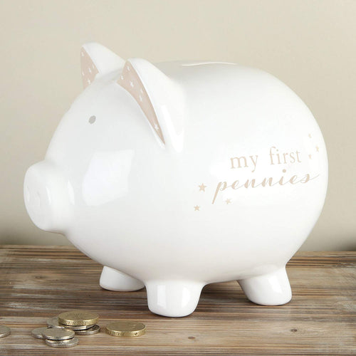 Beautiful Baby Savings Money Piggy Bank Gift Boxed