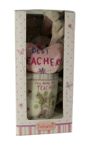 Best Teacher Mug and Soft Bunny Teddy Gift Set
