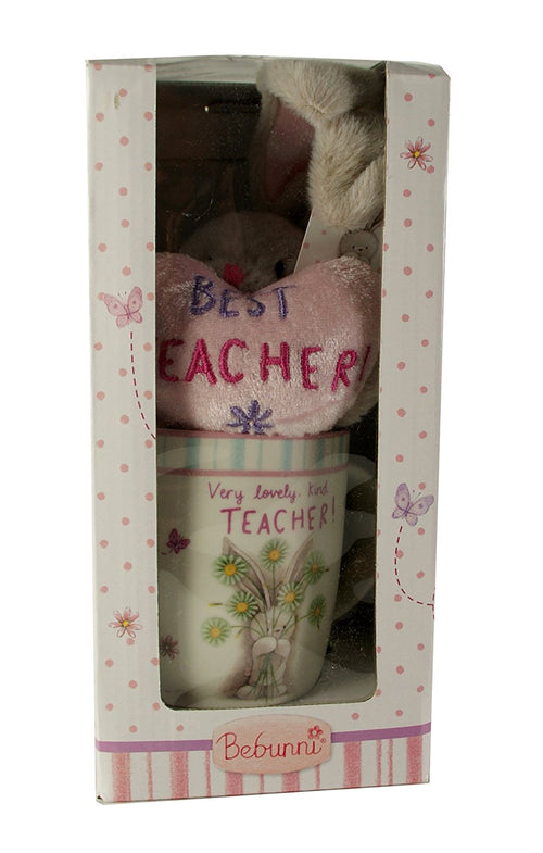 Best Teacher Mug and Soft Bunny Teddy Gift Set