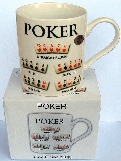 Poker Mug - Favorite Poker Hands Fine China Mug in Presentation Gift Box