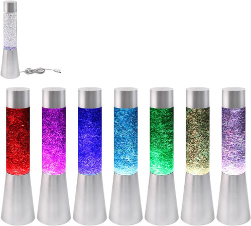 Lesser &amp; Pavey Tall Multicoloured Changing Colour Light Up Glitter Lamp - Gold, Silver, Pink, Black or White one supplied  please choose a colour