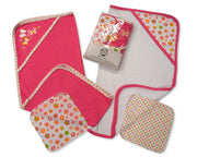 Baby Hooded Towel (Set of 2) and Flannel (2) Set