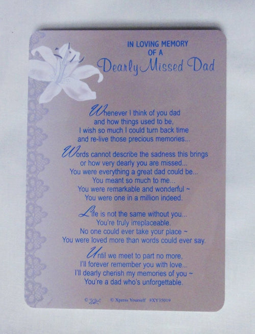 Grave Card In Loving Memory Of A Dearly Missed Dad