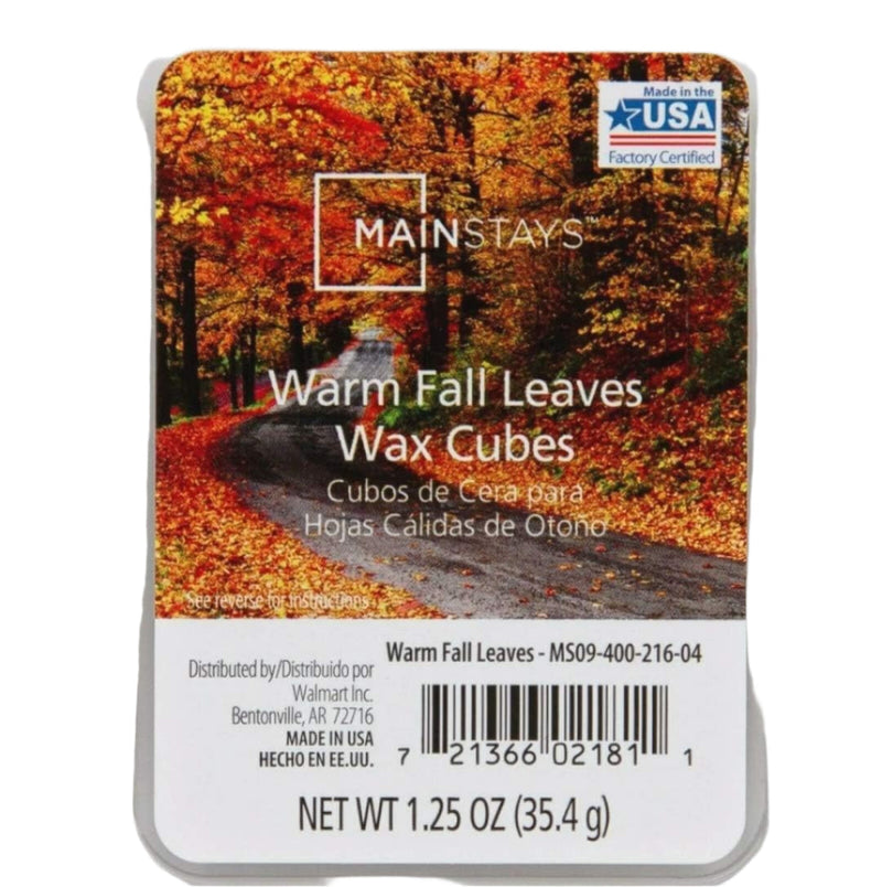 Mainstays -- Sweet Warm Fall Leaves Wax Cubes - New 6 Cubes