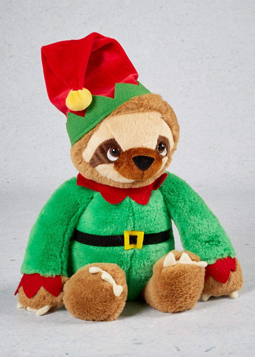 Keel Toys Sloth With Elf outfit 25cm soft toy