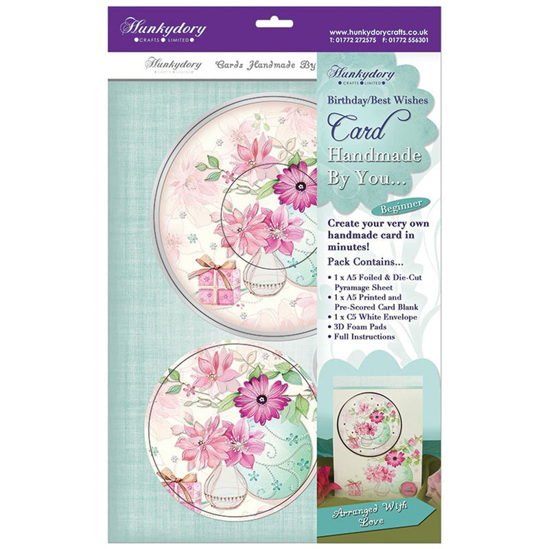 hunkydory handmade by you card kit arranged with love birthday/bestwishes