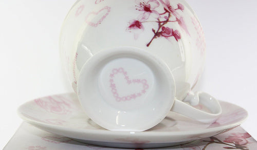 Vintage Lane Collection, Rose Fine Bone China Afternoon Tea Set 'Grandma With Love', From The Vintage Lane Collection By Jennifer Rose, Cup and Saucer Set, Cup 10x7cm, Saucer 16cm, Gift Boxed, Microwave and Dishwasher Safe