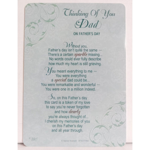Xpress Yourself Thinking Of You Dad Graveside Memorial Card
