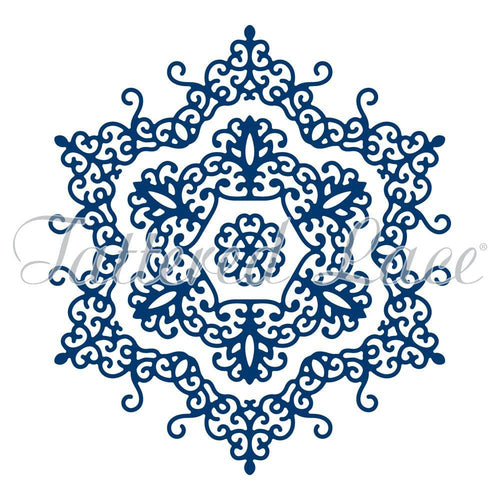 Tattered Lace Snowflake Doily, Silver