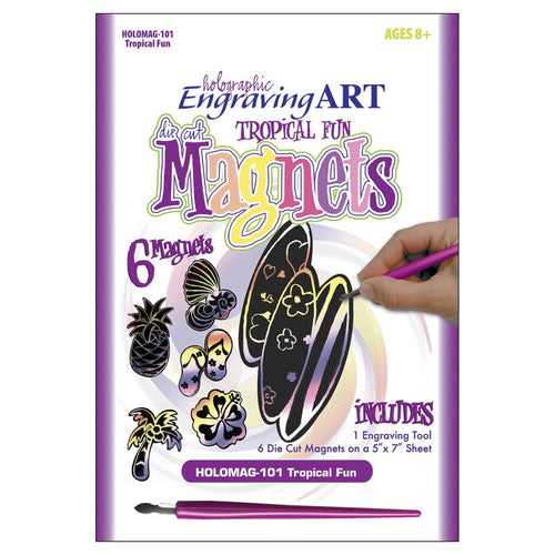 Holographic Engraving Art Magnets-Tropical Fun
