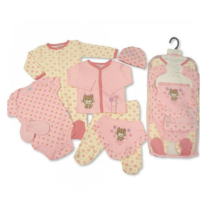 Baby Gift Set for Boy or Girl - 7 Piece Layette in a Mesh Bag - Nursery Time