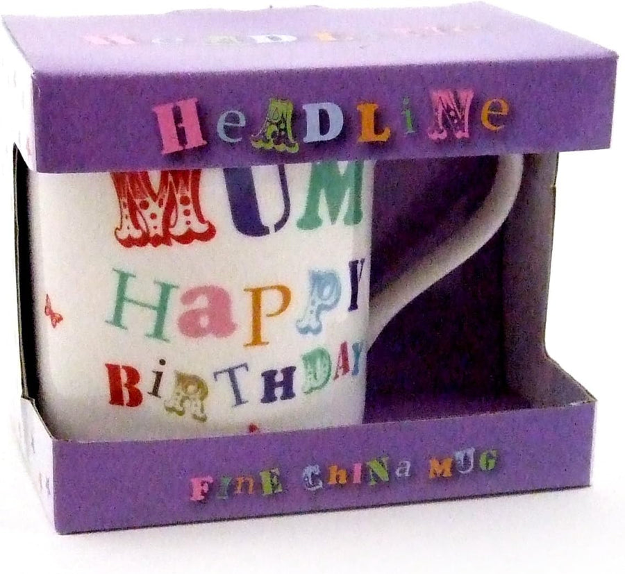 Lesser & Pavey Happy Birthday Mum Fine China Mug Presented in a Gift Box