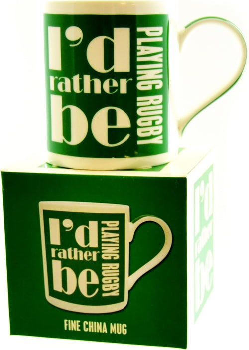 I'd Rather Be Playing Rugby Fine China Mug In a Gift Box