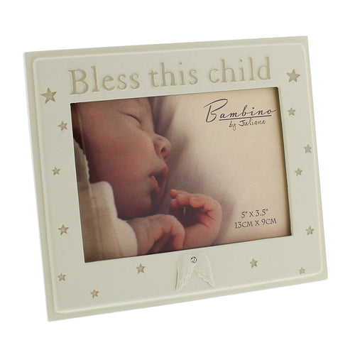 Bambino Resin Photo Frame Bless this Child 5" x 3.5"