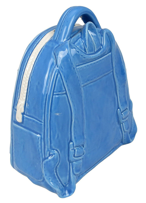 Ceramic Rucksack Money Bank in Blue