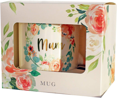 Floral Mug with Gold Foil Wording from Peaches and Cream - Mum