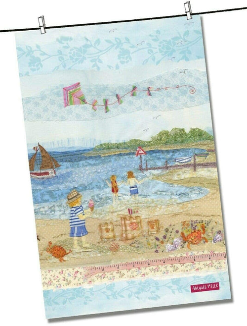Emma Ball Abigail Mill Sunny Seaside Days, Pure cotton tea towel