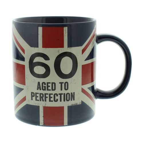 UNION JACK BIRTHDAY GIFT - MUG 60th BIRTHDAY HM806 - BRAND NEW AND BOXED