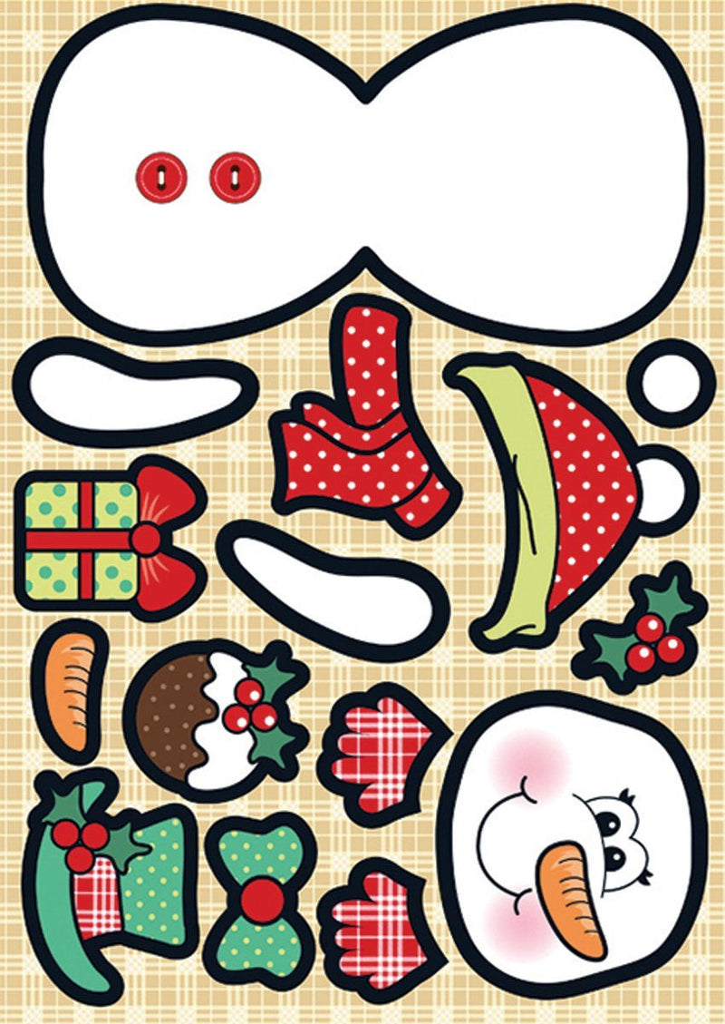 Wobbler Die-Cut Punch-Out Card 2-Sheet Pack-Sidney Snowman