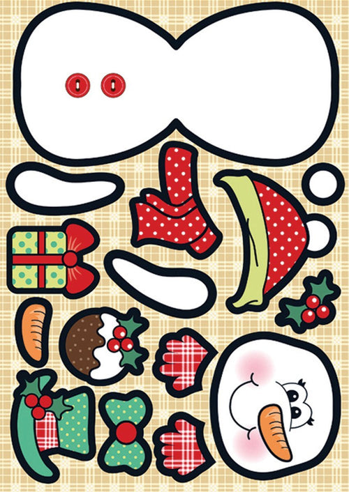 Wobbler Die-Cut Punch-Out Card 2-Sheet Pack-Sidney Snowman
