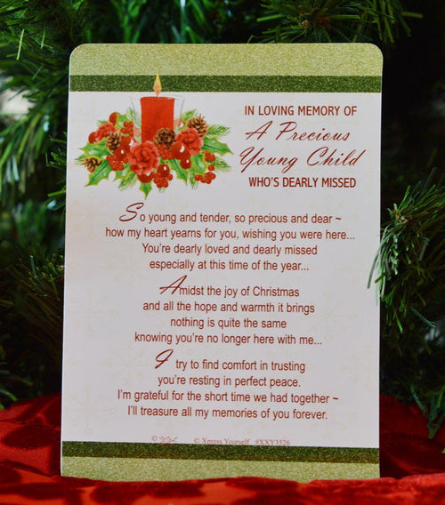 Graveside Memorial Christmas Card & Holder -A Precious Young Child - 3526