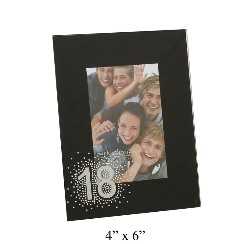 Juliana Black Glass Frame - 4x6 Starburst & Mirror - 18th