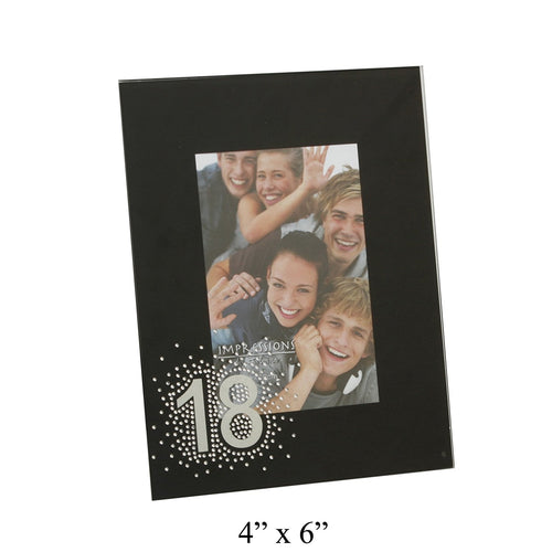 Juliana Black Glass Frame - 4x6 Starburst & Mirror - 18th