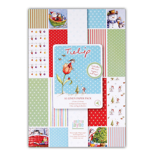Tulip Christmas A5 Linen Paper Pack