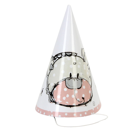 Tracey Russell Polka Dot Coll Partyware Pack of 8 Hats - Girl